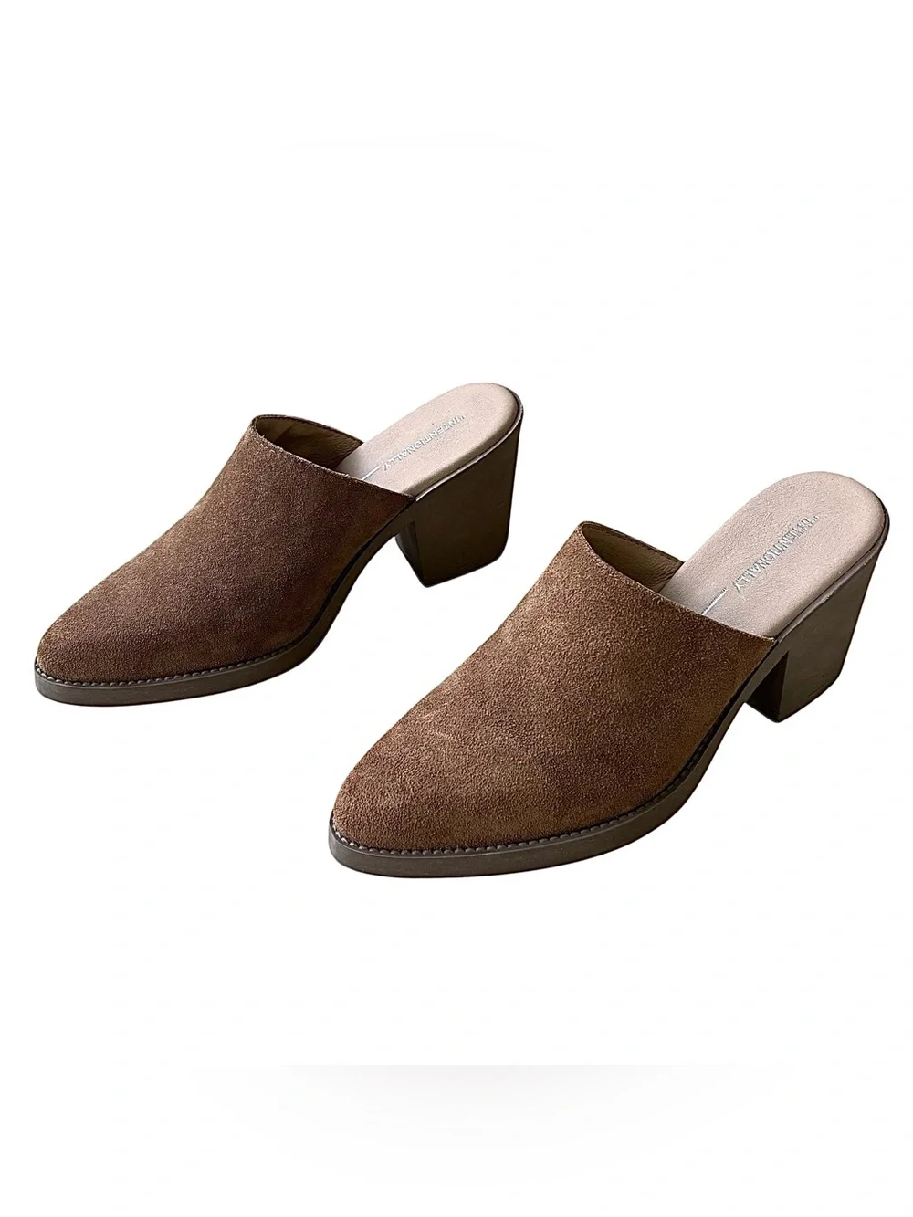 INTENTIONALLY BLANK Natural Suede Mules